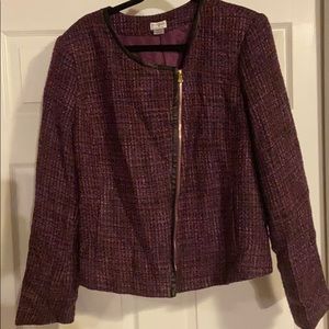 Women’s XL, Purple Tweed zipper Blazer